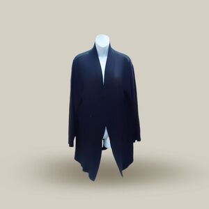 Love Forever Open Front Black Cardigan Sweater Size 2X Pockets Viscose/Nylon